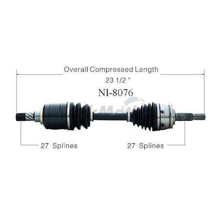 Surtrack Axle Cv Axle Shaft, Ni-8076 NI-8076